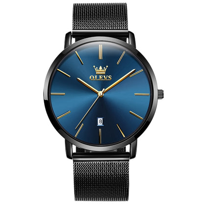 OLEVS 5869 Men Business Waterproof Steel Strap Quartz Watch