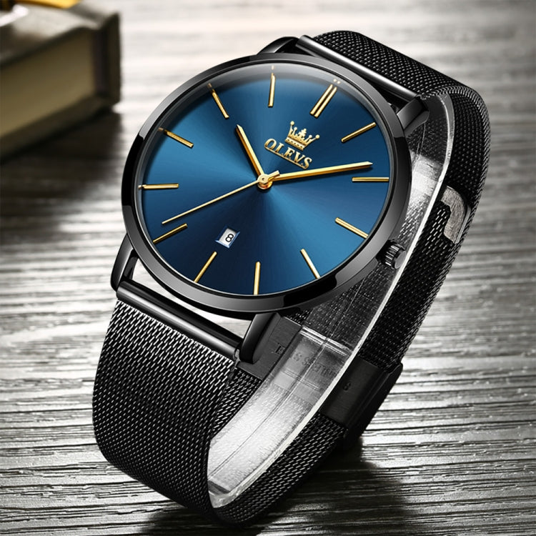 OLEVS 5869 Men Business Waterproof Steel Strap Quartz Watch