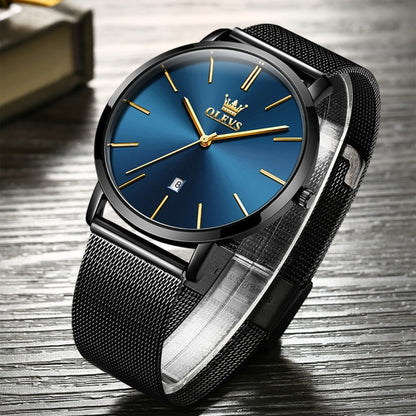 OLEVS 5869 Men Business Waterproof Steel Strap Quartz Watch