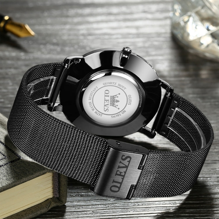 OLEVS 5869 Men Business Waterproof Steel Strap Quartz Watch