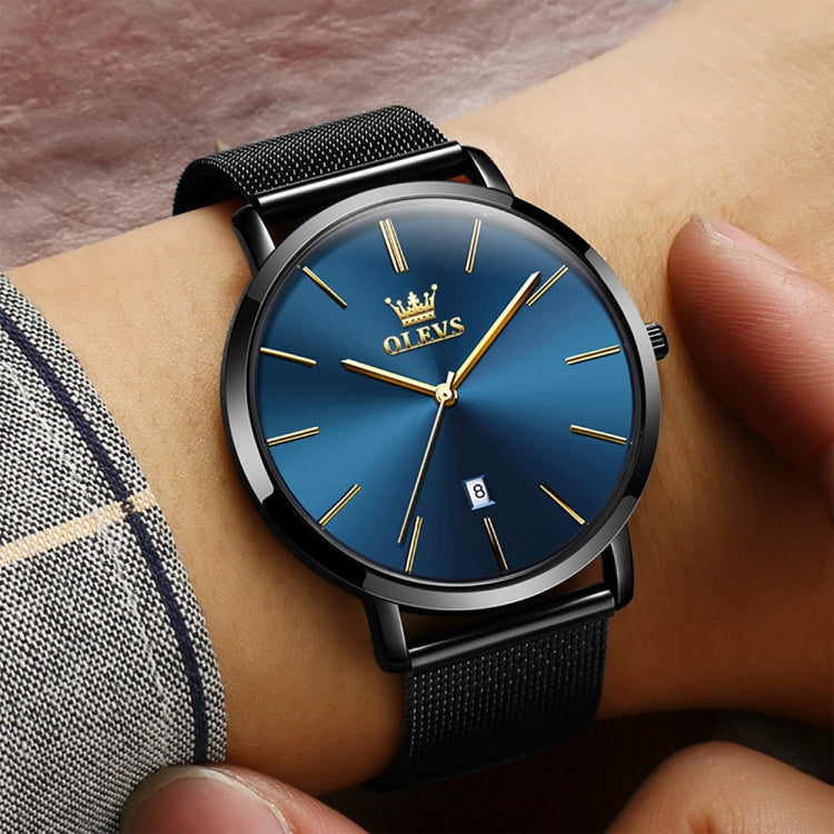 OLEVS 5869 Men Business Waterproof Steel Strap Quartz Watch