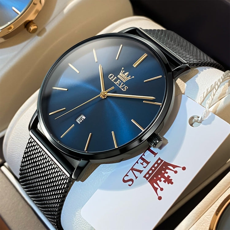OLEVS 5869 Men Business Waterproof Steel Strap Quartz Watch