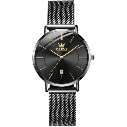 OLEVS 5869 Ladies Business Waterproof Steel Strap Quartz Watch