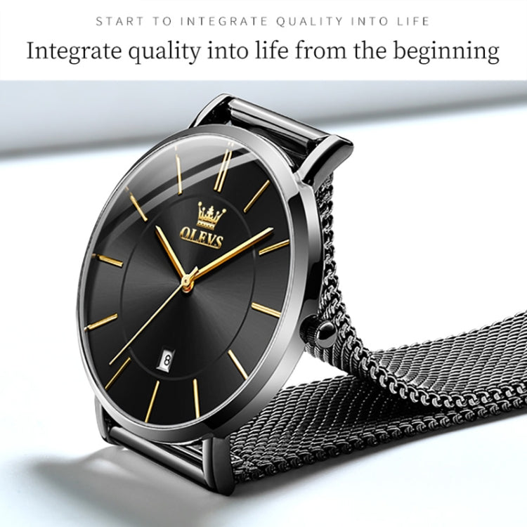 OLEVS 5869 Ladies Business Waterproof Steel Strap Quartz Watch