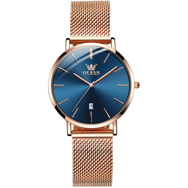 OLEVS 5869 Ladies Business Waterproof Steel Strap Quartz Watch