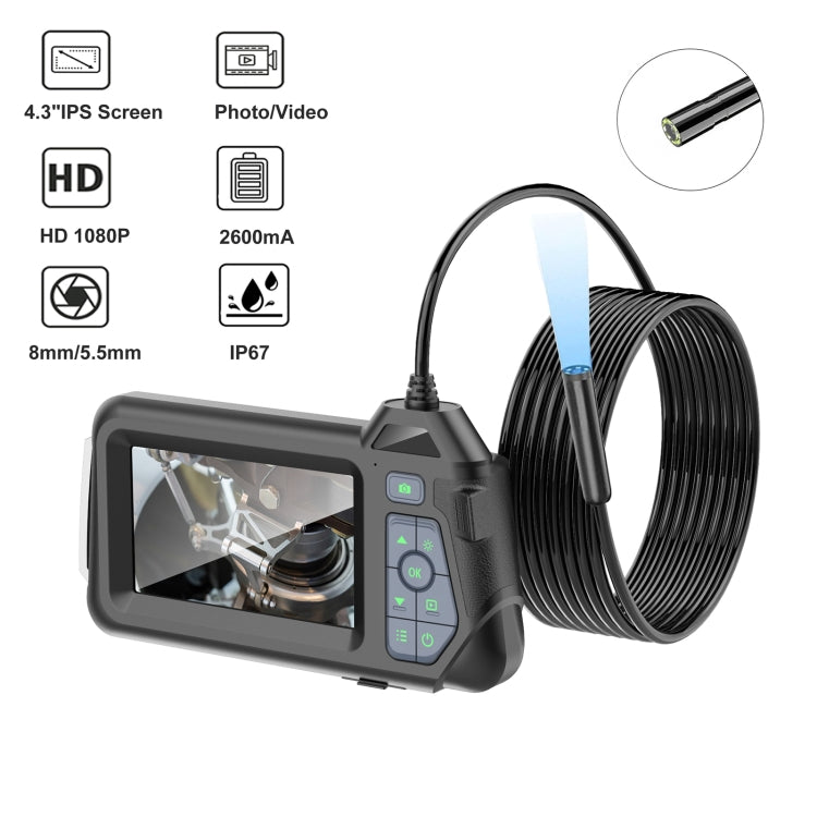 M60 4.3 inch Single Camera with Screen Endoscope, 1m, 2m, 5m, 10m