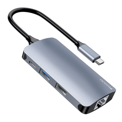 Yesido HB15 6 in 1 USB-C / Type-C Ports Multifunctional Docking Station HUB Adapter, HB15