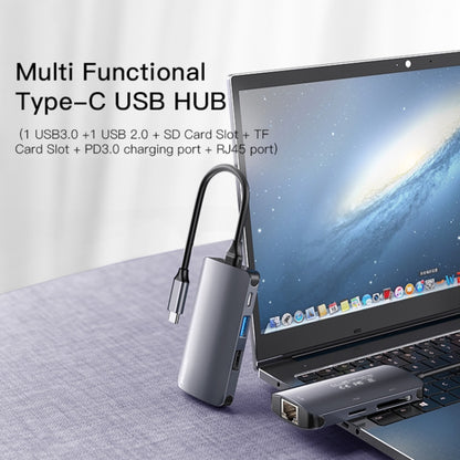 Yesido HB15 6 in 1 USB-C / Type-C Ports Multifunctional Docking Station HUB Adapter, HB15
