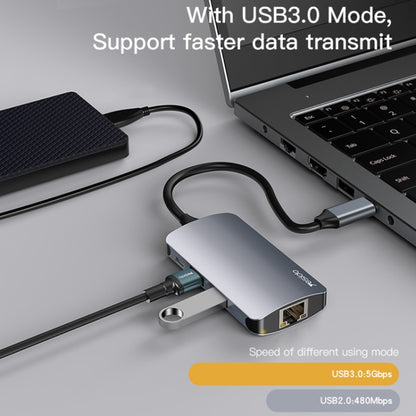 Yesido HB15 6 in 1 USB-C / Type-C Ports Multifunctional Docking Station HUB Adapter, HB15