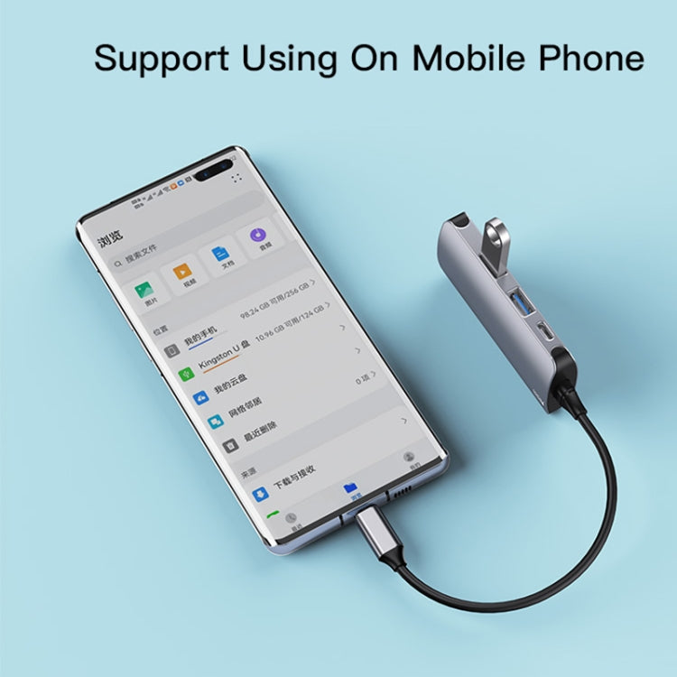 Yesido HB15 6 in 1 USB-C / Type-C Ports Multifunctional Docking Station HUB Adapter, HB15