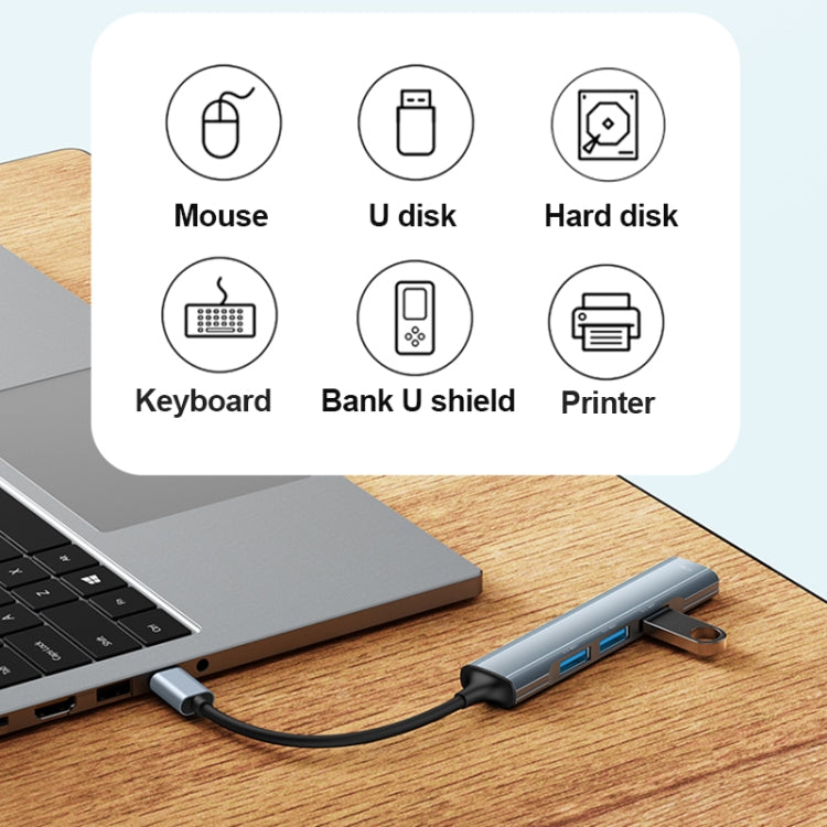 Yesido HB17 4 in 1 USB-C / Type-C Multifunctional Docking Station HUB Adapter, HB17