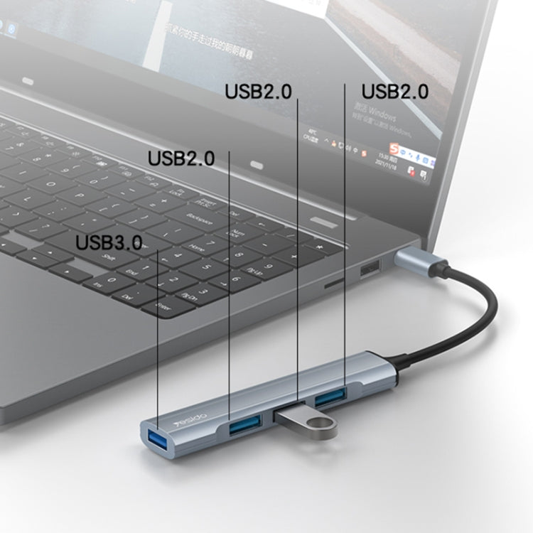 Yesido HB17 4 in 1 USB-C / Type-C Multifunctional Docking Station HUB Adapter, HB17