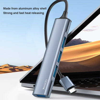 Yesido HB17 4 in 1 USB-C / Type-C Multifunctional Docking Station HUB Adapter, HB17