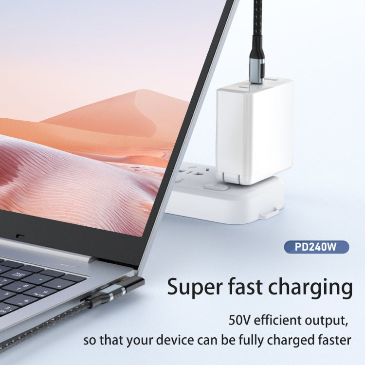 40Gbps 240W USB-C / Type-C Female to USB-C / Type-C Male Side Bend Adapter, Side Bend Adapter