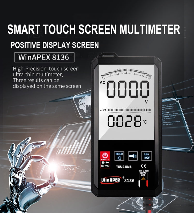 WinAPEX Smart Touch Screen Digital Multimeter, 8136, 8138