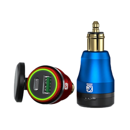 Motorcycle European-style Small-caliber Aluminum Alloy QC 3.0 + PD Fast Charge USB Charger, Black, Red, Gold, Blue