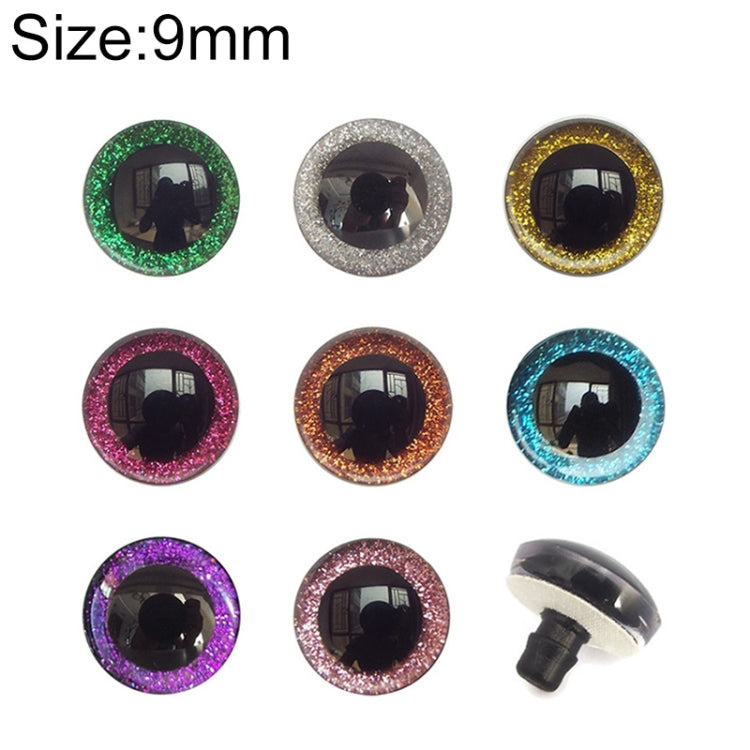 100pcs Resin Three-dimensional Animal Artificial Eye Plastic Plush Toy Accessories, Size:9mm (Colors Shipped Randomly), 9mm