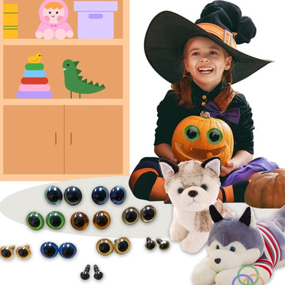 100pcs Resin Three-dimensional Animal Artificial Eye Plastic Plush Toy Accessories, Size:9mm (Colors Shipped Randomly), 9mm
