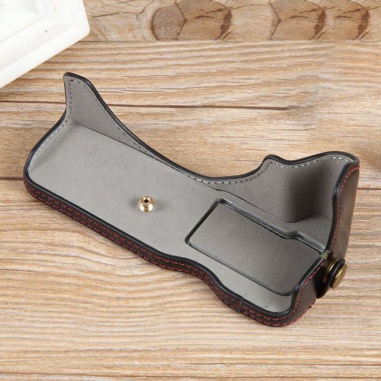 1/4 inch Thread PU Leather Camera Half Case Base, For Canon EOS R50