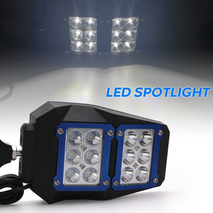For 1.75 - 2 inch UTV-26 UTV / ATV Three Color Rear Frame Reflective Mirror with LED Lights, UTV-26