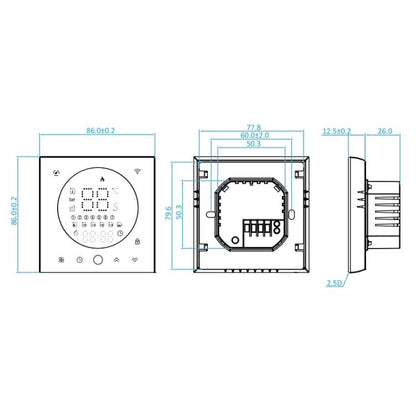 BHT-008GCL 95-240V AC 5A Smart Home Boiler Heating LED Thermostat Without WiFi, Without WiFi