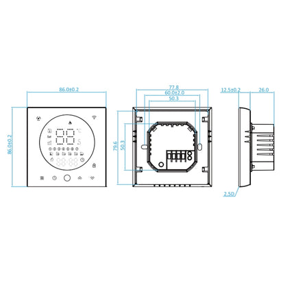 BHT-008GCLW 95-240V AC 5A Smart Home Boiler Heating LED Thermostat With WiFi, With WiFi