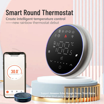 BHT-6001GALW 95-240V AC 5A Smart Round Thermostat Water Heating LED Thermostat, With WiFi, Without WiFi