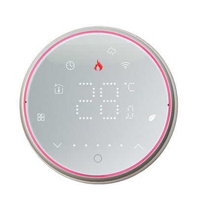 BHT-6001GALW 95-240V AC 5A Smart Round Thermostat Water Heating LED Thermostat, With WiFi, Without WiFi
