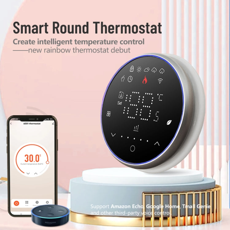 BHT-6001GBLW 95-240V AC 16A Smart Round Thermostat Electric Heating LED Thermostat, With WiFi, Without WiFi
