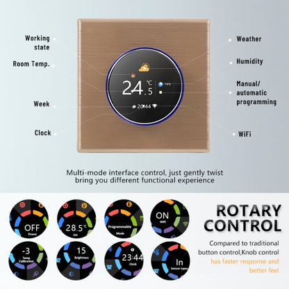 95-240V AC 3A Smart Knob Water Heating Thermostat with Internal Sensor & WiFi Connection, BHT-7000-GALW