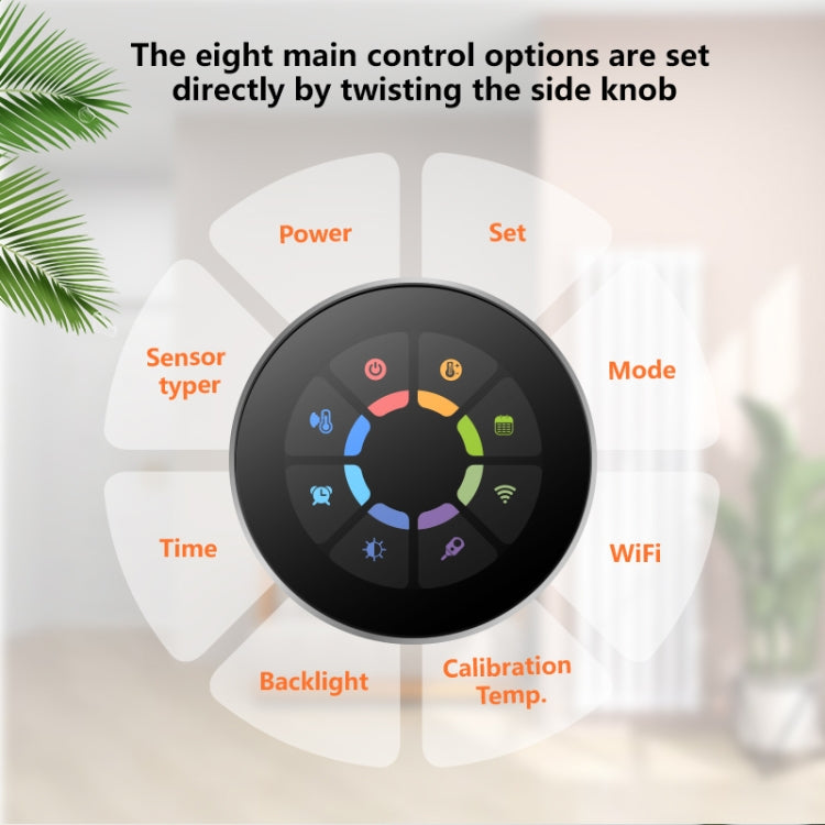 95-240V AC 3A Smart Knob Water Heating Thermostat with Internal Sensor & WiFi Connection, BHT-7000-GALW