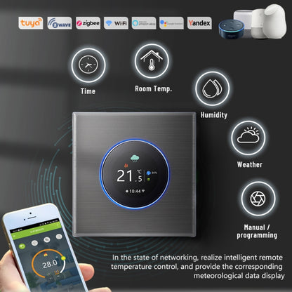 95-240V AC 3A Smart Knob Boiler Heating Thermostat with Internal Sensor & WiFi Connection, BHT-7000-GCLW