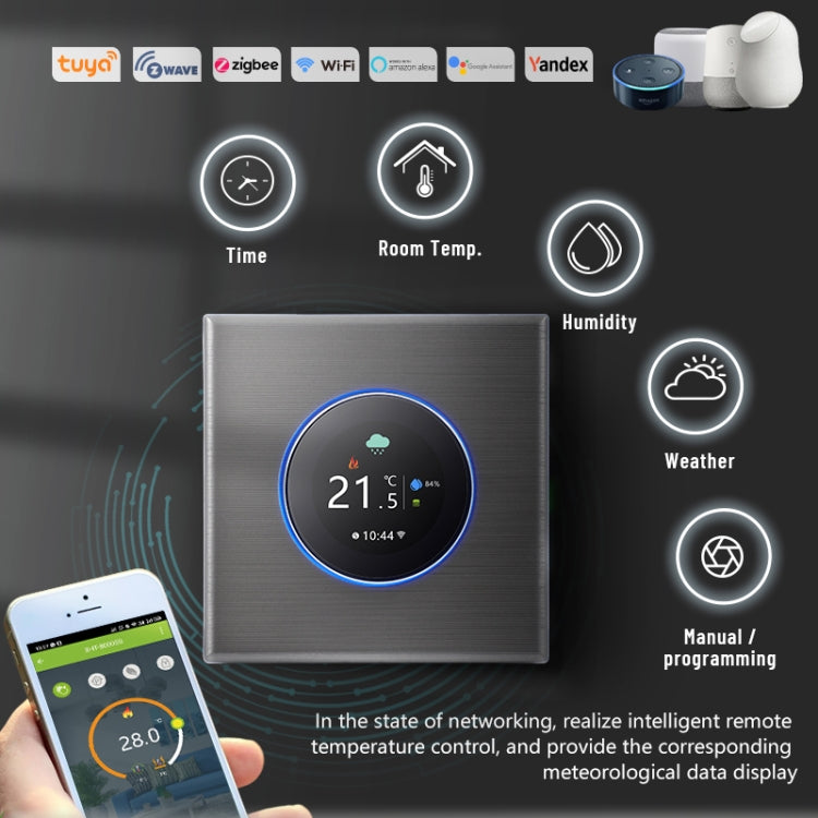 BHT-7000-GCLZB 240V AC 3A Smart Knob Thermostat Dry Junction Controller with Zigbee, BHT-7000-GCLZB