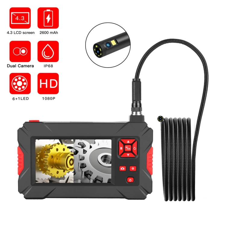 P30 5.5mm 1080P IP68 Waterproof 4.3 inch Screen Dual Camera Digital Endoscope, 1m Snake Tube, 3m Snake Tube