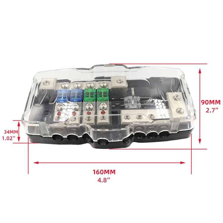 CP-0722 Orvac 0-4 GA 4 Circuit HD Fuse Power Distribution Block Ground Buss with LED Indicator, CP-0722