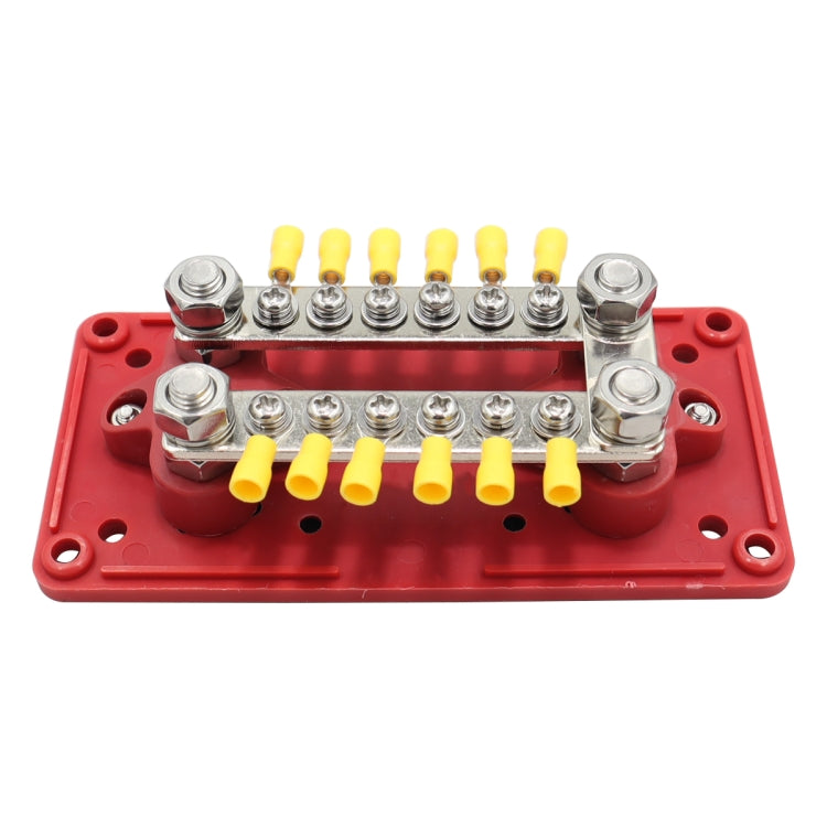 1 Pair 300A 12-48V RV Yacht Modified Double Row 12-way M6 Terminal Busbar with 24pcs Terminals, CP-3160