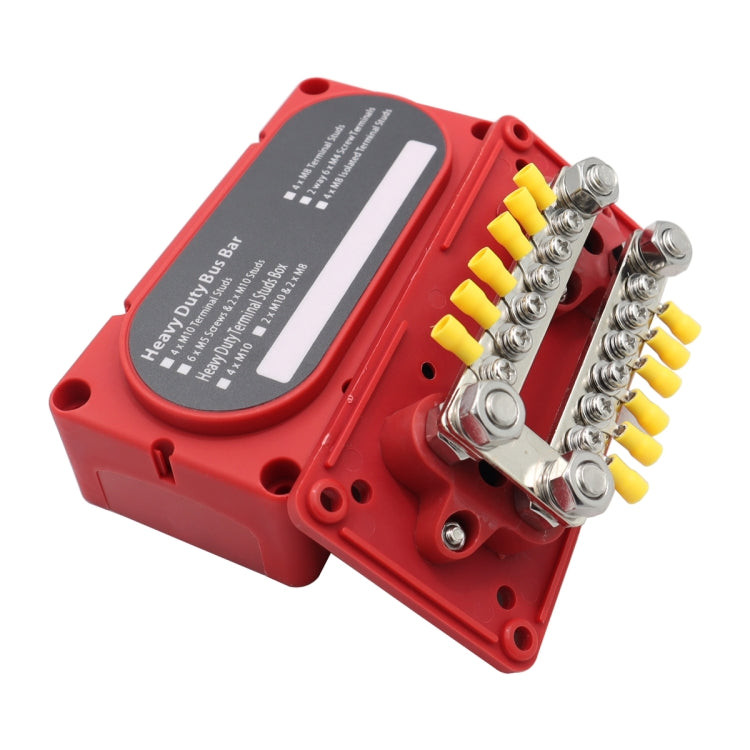 1 Pair 300A 12-48V RV Yacht Modified Double Row 12-way M6 Terminal Busbar with 24pcs Terminals, CP-3160