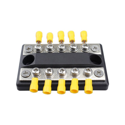 CP-4002 100A 48V RV Yacht Modified Double Row 5-way Busbar with 10pcs Terminals, CP-4002