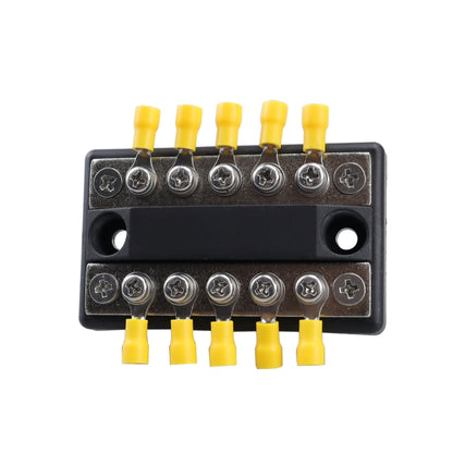 CP-4002 100A 48V RV Yacht Modified Double Row 5-way Busbar with 10pcs Terminals, CP-4002