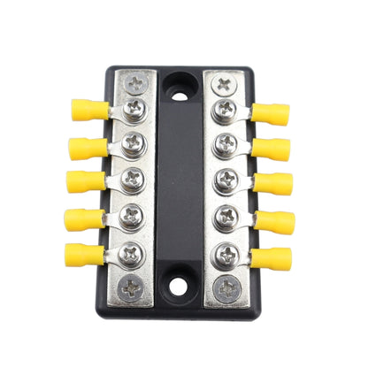 CP-4002 100A 48V RV Yacht Modified Double Row 5-way Busbar with 10pcs Terminals, CP-4002