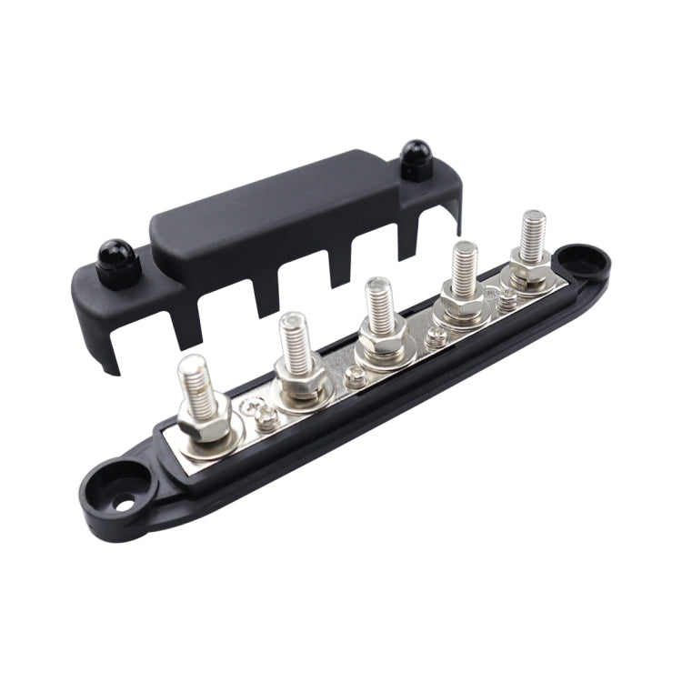 RV Yacht M8 Single Row 5-way Power Distribution Block Busbar with Cover, CP-4122-01, CP-4122-02