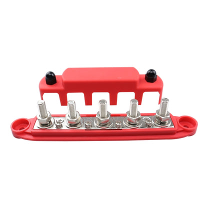 RV Yacht M8 Single Row 5-way Power Distribution Block Busbar with Cover, CP-4122-01, CP-4122-02