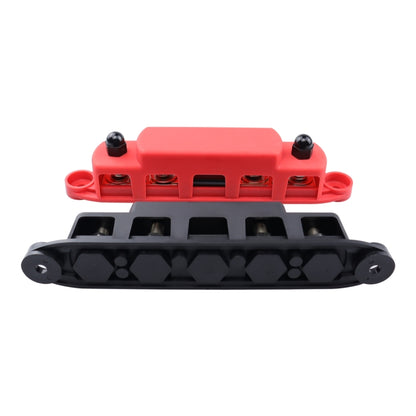 1 Pair RV Yacht M8 Single Row 4-way Power Distribution Block Busbar with Cover with 300A Fuse, CP-4125