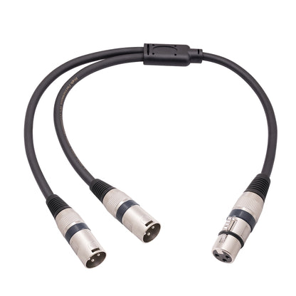 2055YMMF-05 XLR 3pin Female to Dual Male Audio Cable, Length: 50cm, XLR F to Dual M (Black+Red), XLR F to Dual M (Black+Blue), XLR F to Dual M (Black)