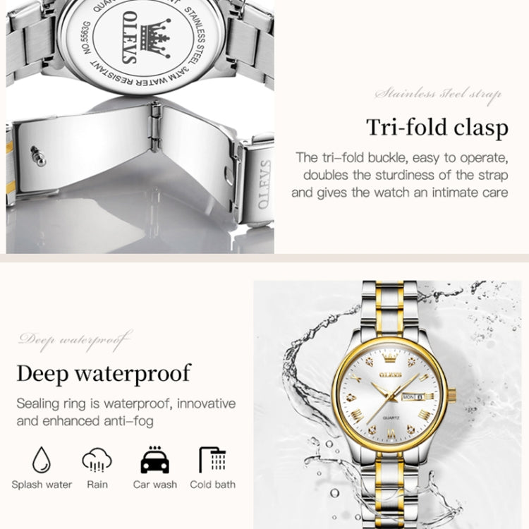 OLEVS 5563 Women Luminous Waterproof Quartz Watch, Women Quartz Watch