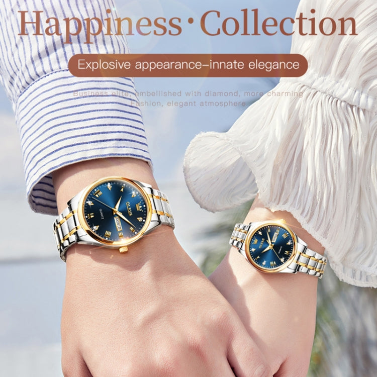 OLEVS 5563 Couple Luminous Waterproof Quartz Watch, Couple Quartz Watch