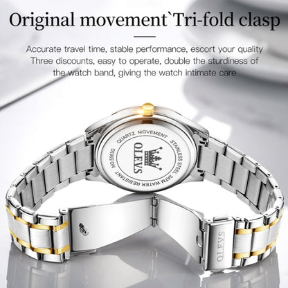 OLEVS 5563 Couple Luminous Waterproof Quartz Watch, Couple Quartz Watch