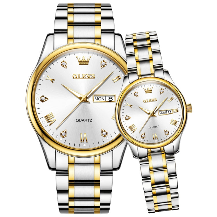 OLEVS 5563 Couple Luminous Waterproof Quartz Watch, Couple Quartz Watch