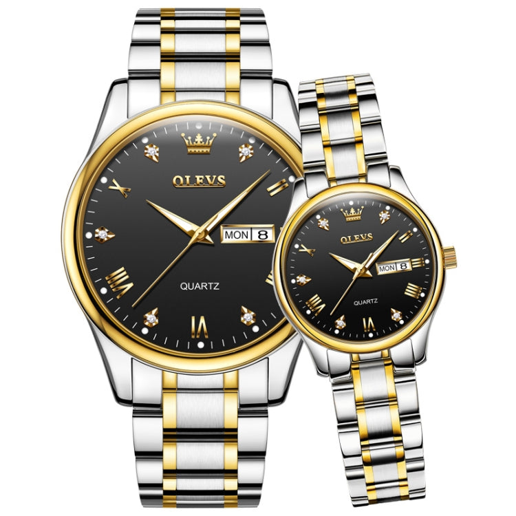 OLEVS 5563 Couple Luminous Waterproof Quartz Watch, Couple Quartz Watch