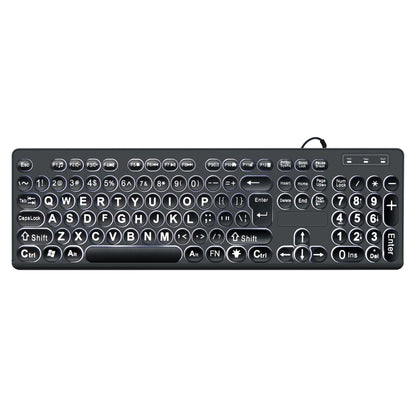 MC-K315 104 Keys Large Characters Blacklit Wired Keyboard, MC-K315